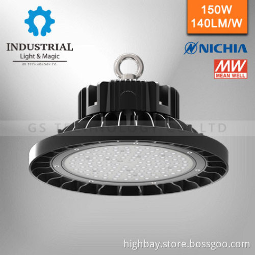 High lumen dimmable 5 year warranty 130lm/w 100w led high-bay lights